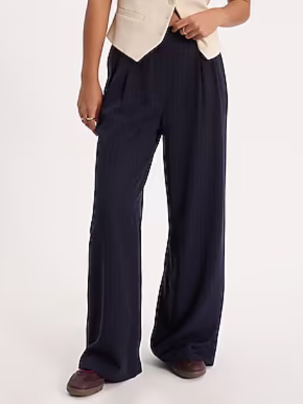 Pinstripe High Waisted Relaxed Trouser